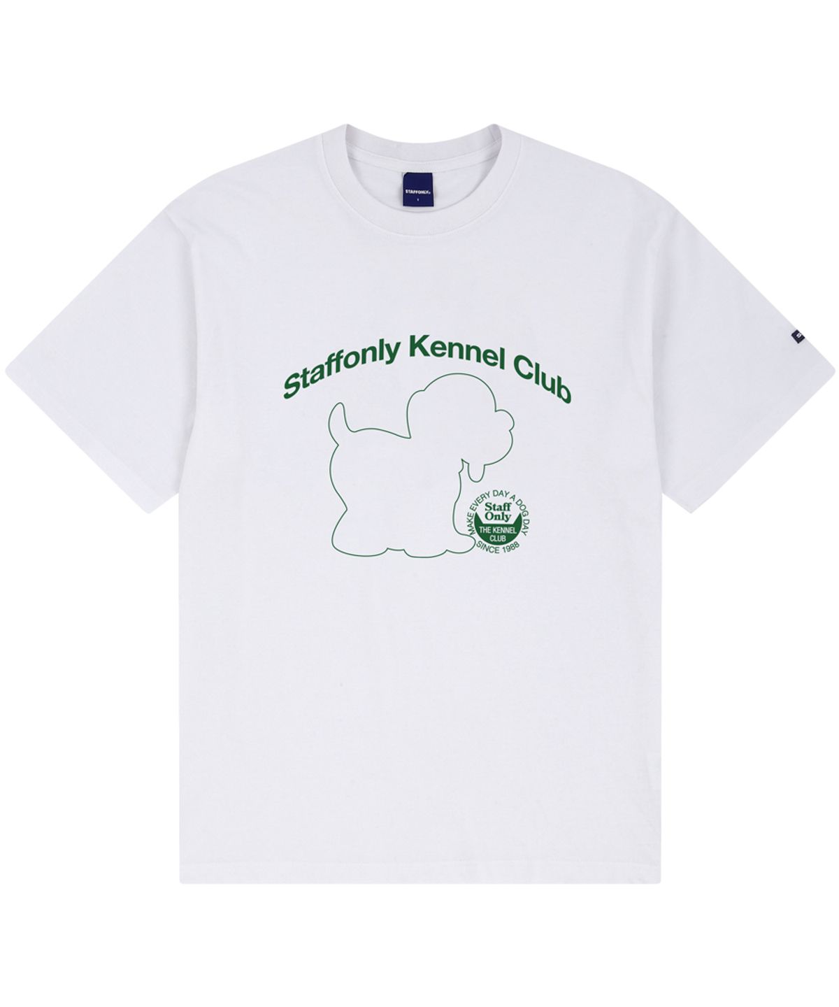스텝온리(STAFFONLY) DOGGY TEE (WHITE/GREEN)