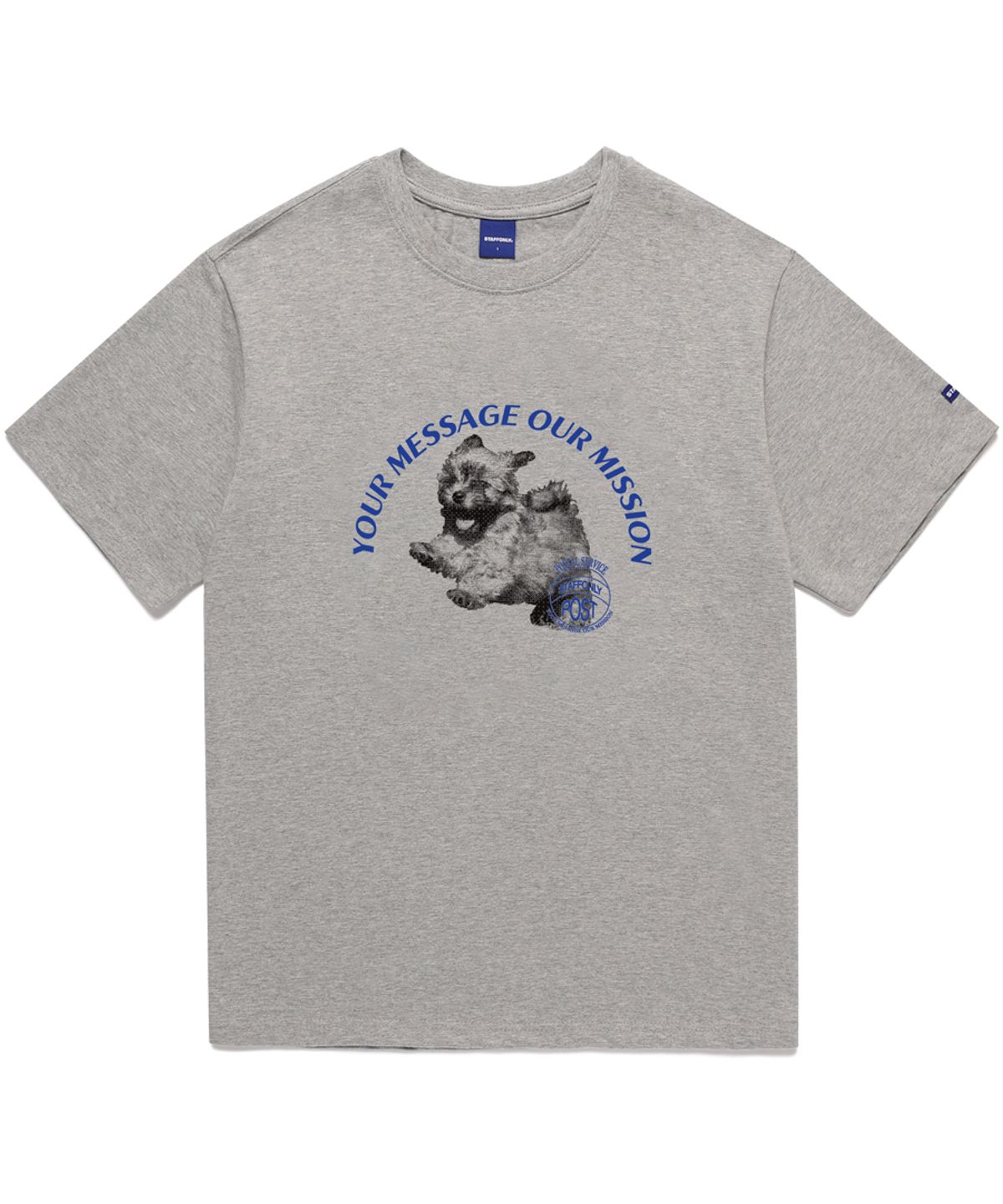 스텝온리(STAFFONLY) PUPPY STAMP TEE (MELANGE GREY)
