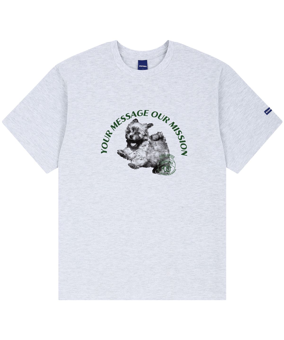스텝온리(STAFFONLY) PUPPY STAMP TEE (MELANGE WHITE)