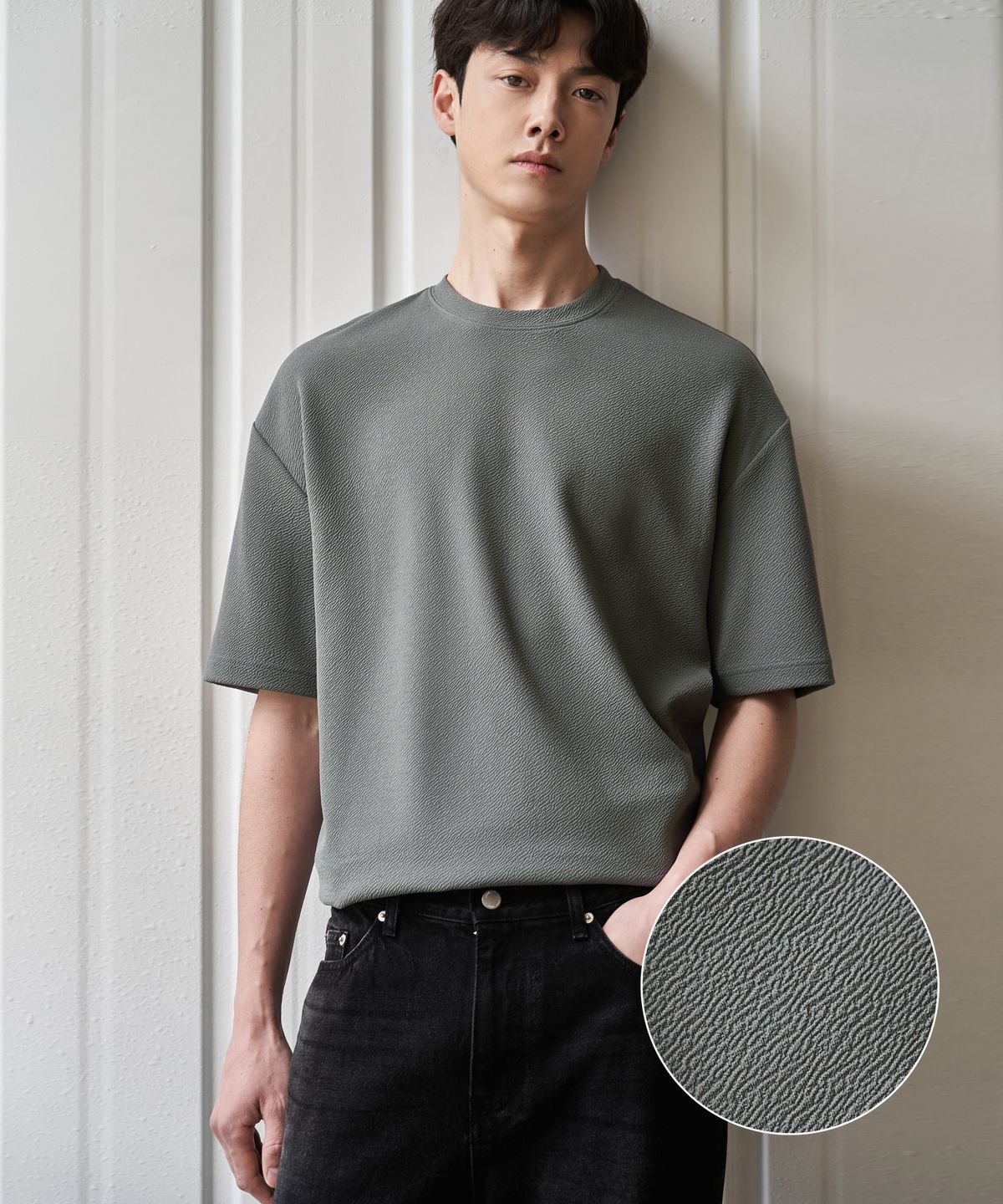 드로우핏(DRAW FIT) 쿨링 엠보 티셔츠 [D.GREY]