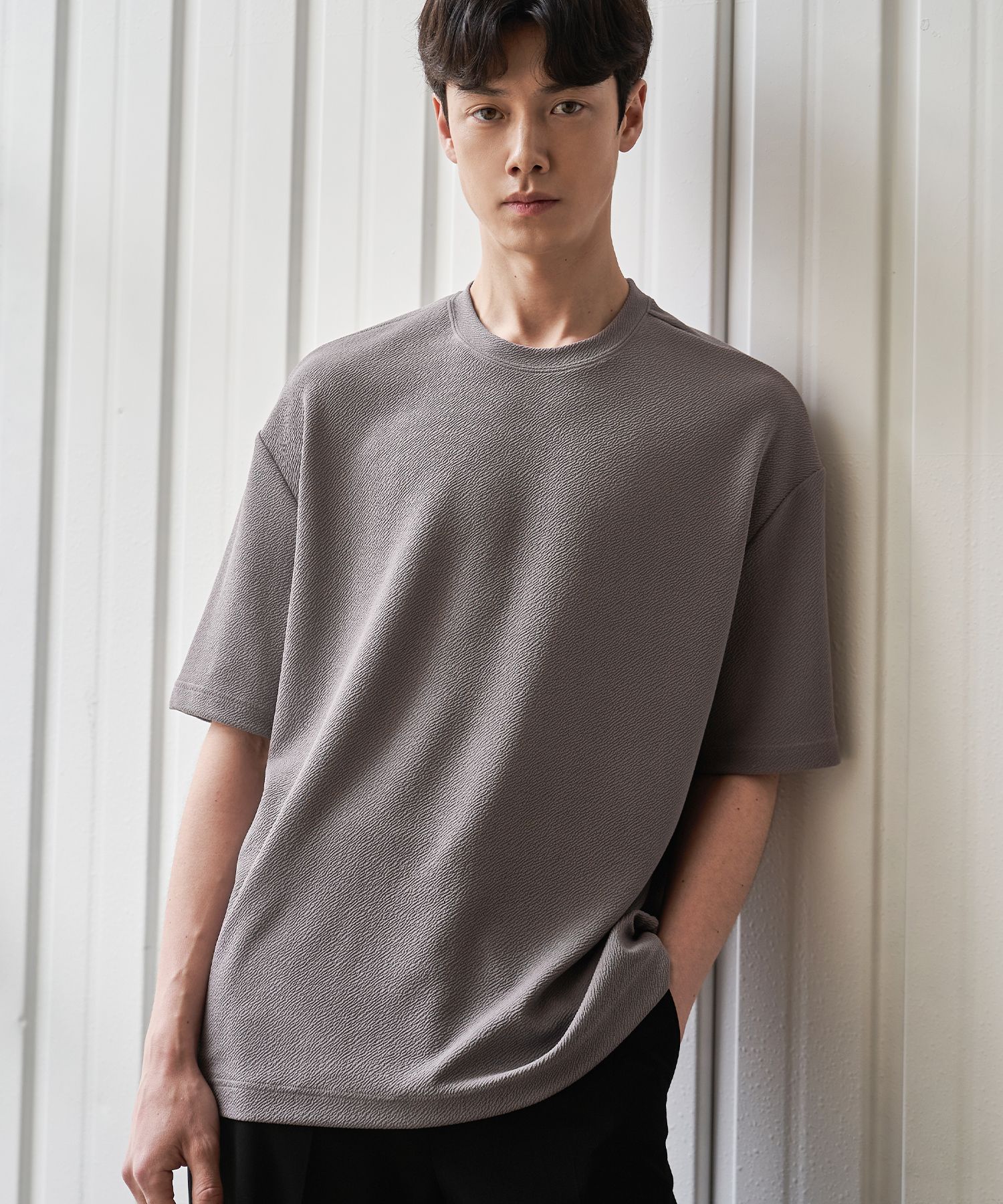 MUSINSA | DRAW FIT Cooling Embo T-shirt [GREY]