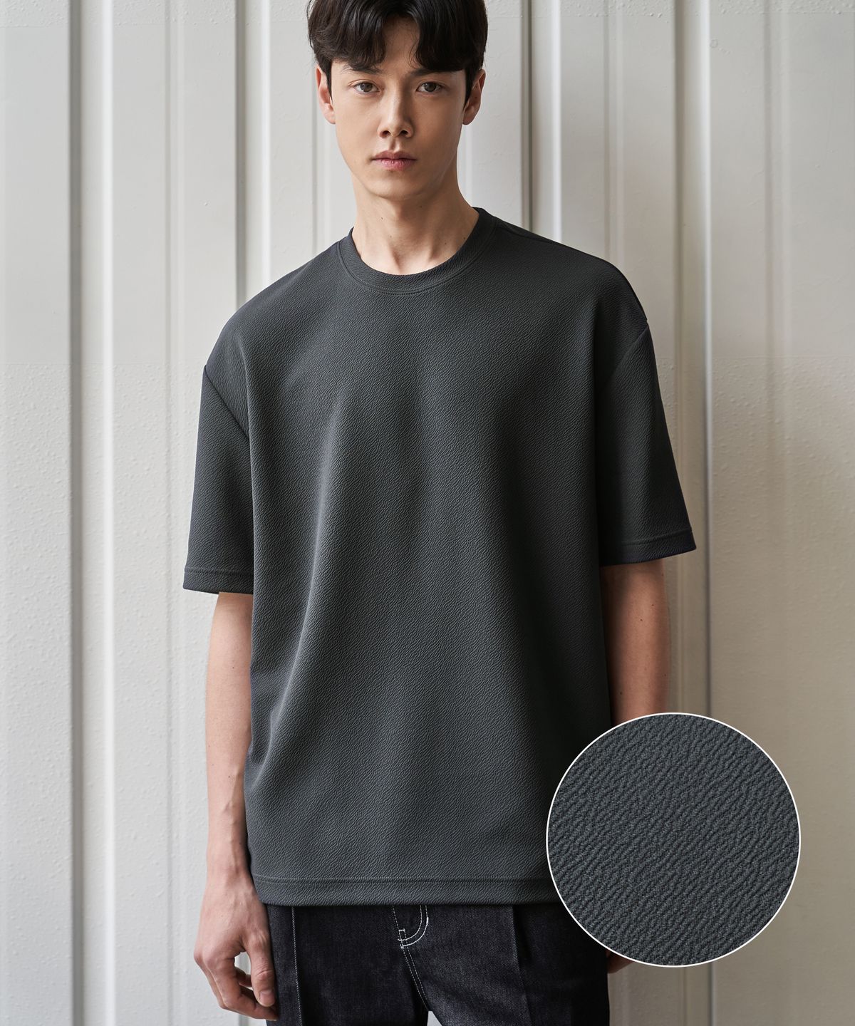 드로우핏(DRAW FIT) 쿨링 엠보 티셔츠 [CHARCOAL]