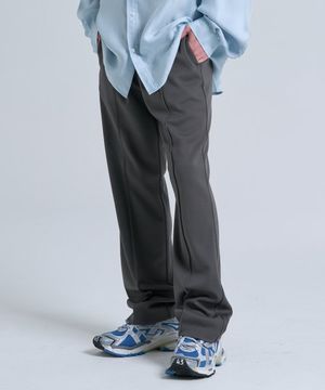 세미 와이드 핀턱 트랙 팬츠 [그레이]