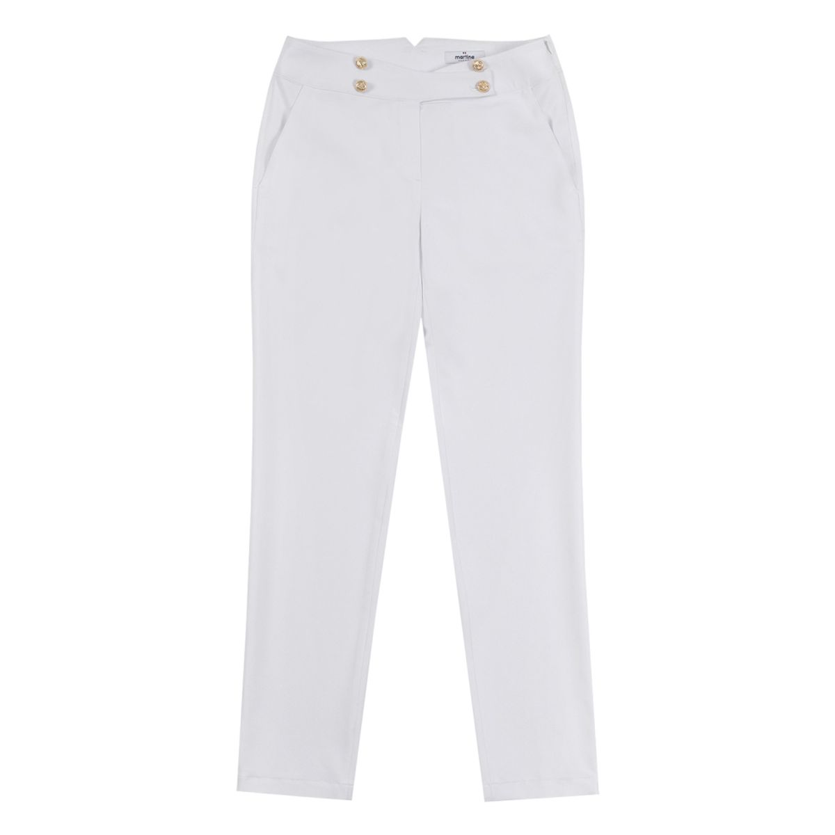 마틴골프(MARTINE GOLF) Double Button Semi High Waist Pants_White