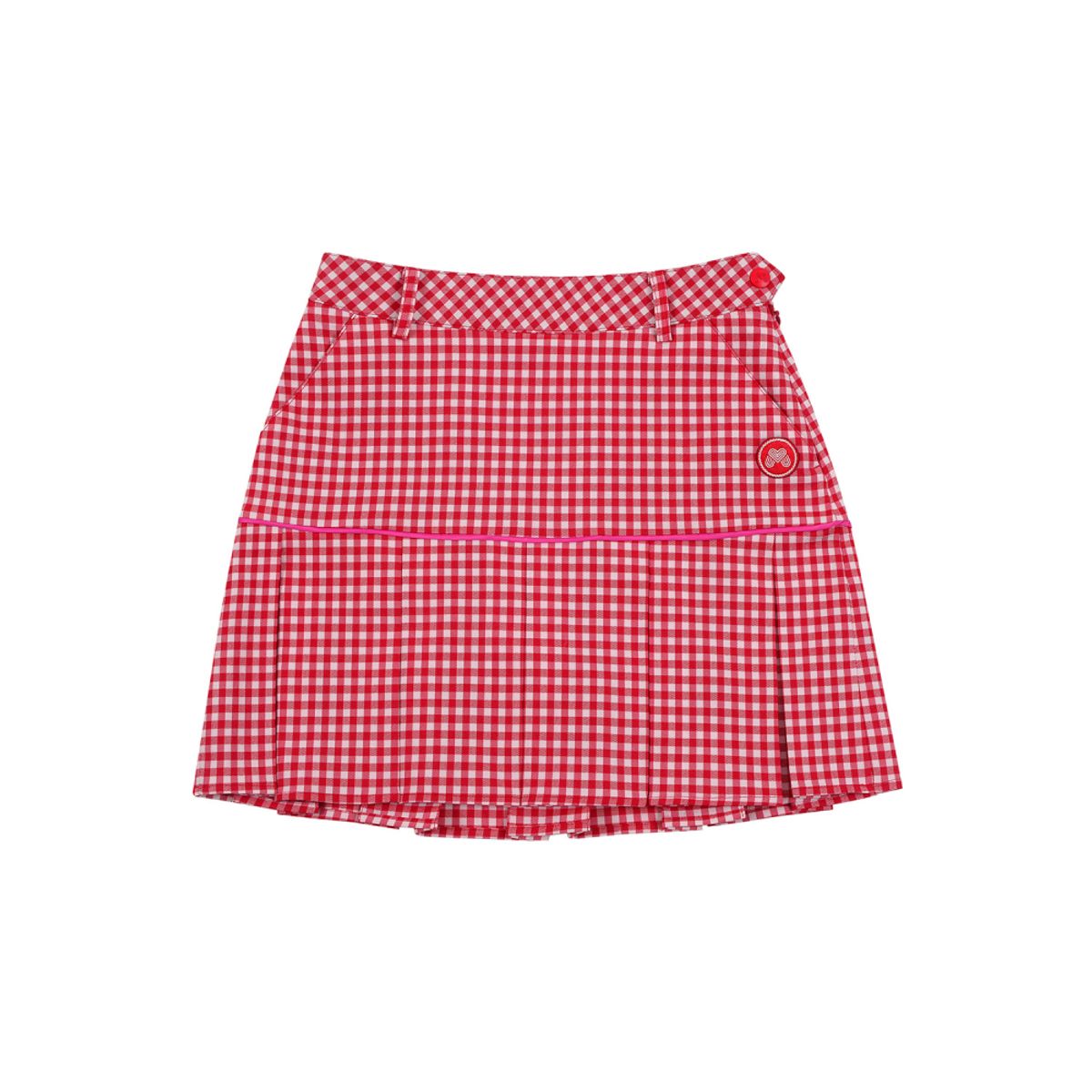 마틴골프(MARTINE GOLF) Gingham Check Pleats Skirt_Red