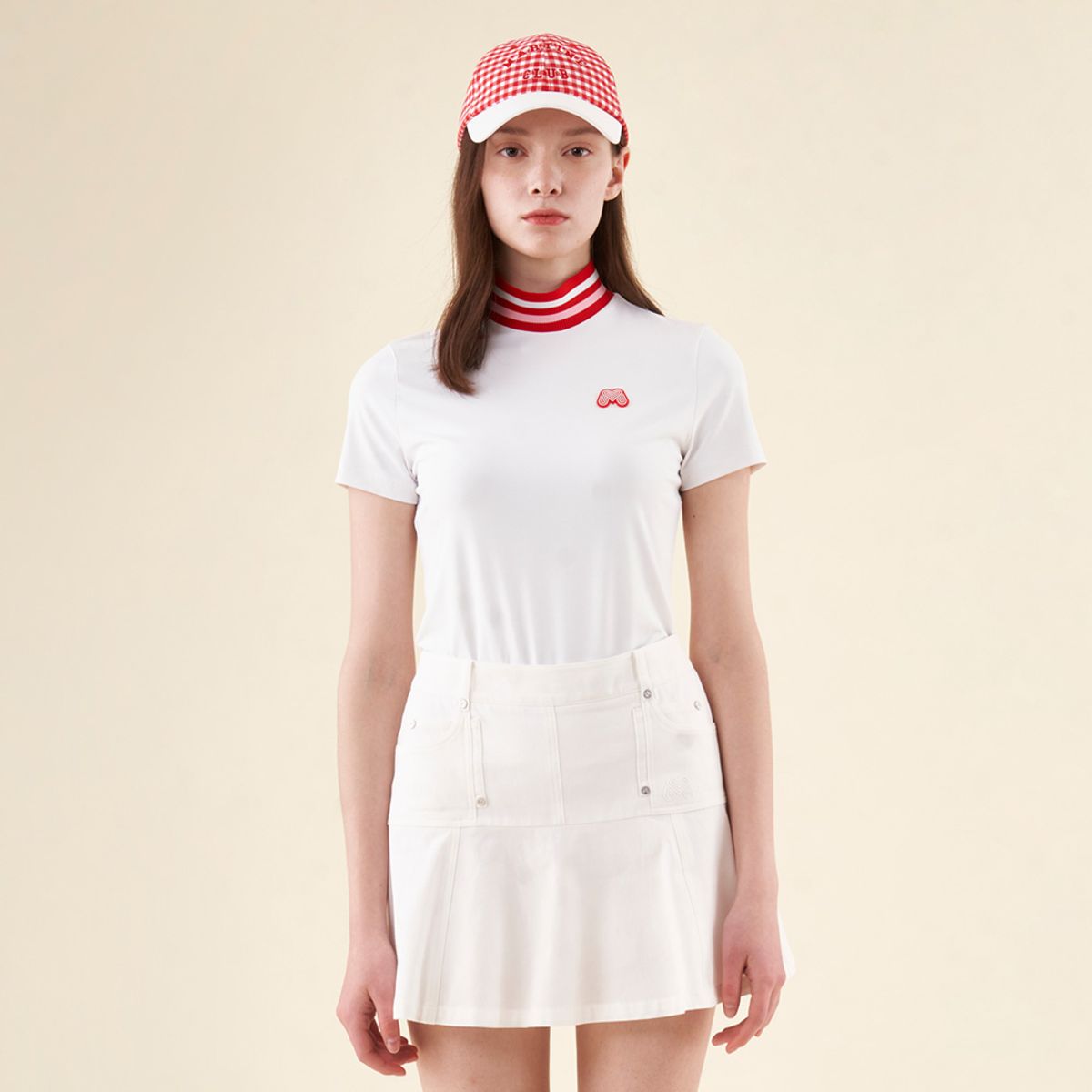 마틴골프(MARTINE GOLF) Knit Collar Half Zip-up Shirts_White