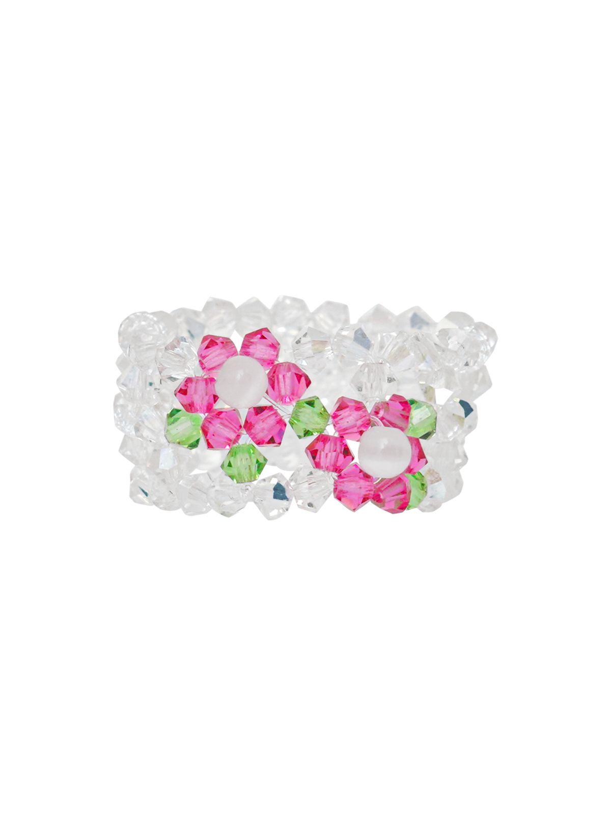 스윙셋(SWINGSET) Flower Pixel Beads Ring (Clear)