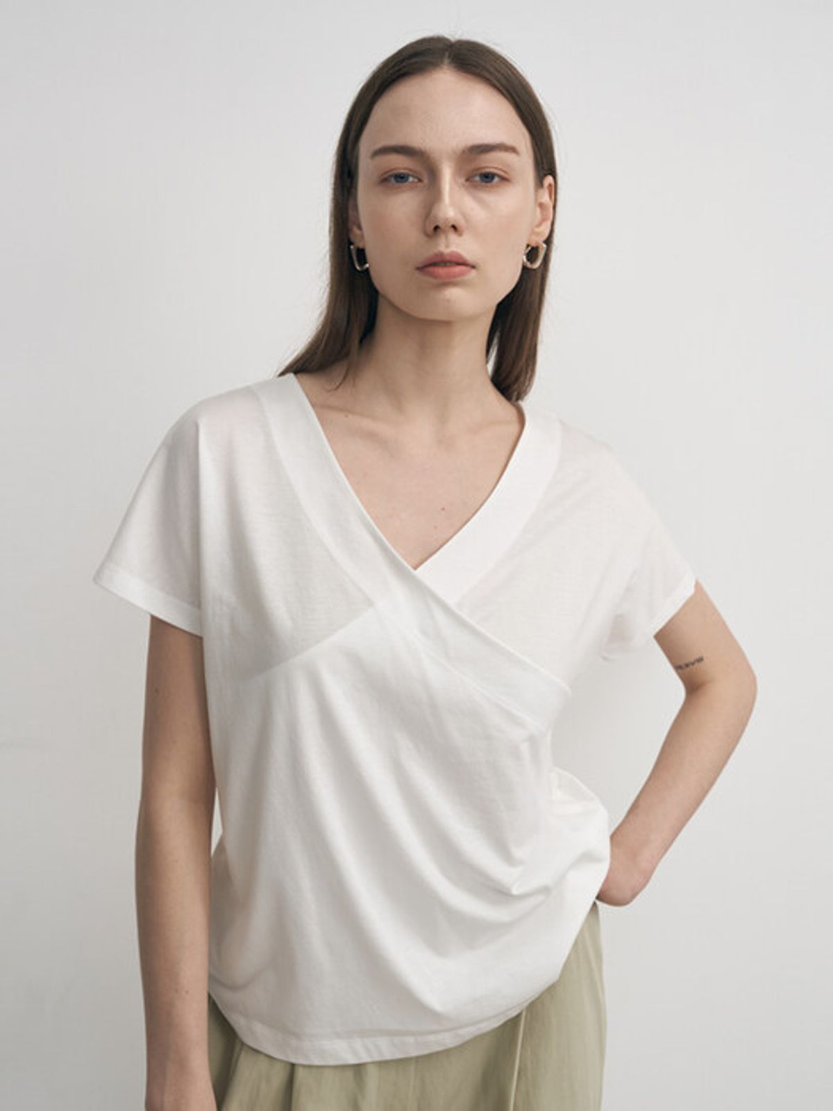 네벨에브리웨어(NEBELEVERYWEAR) DOUBLE SIDE SILKET COTTON TEE_WHITE