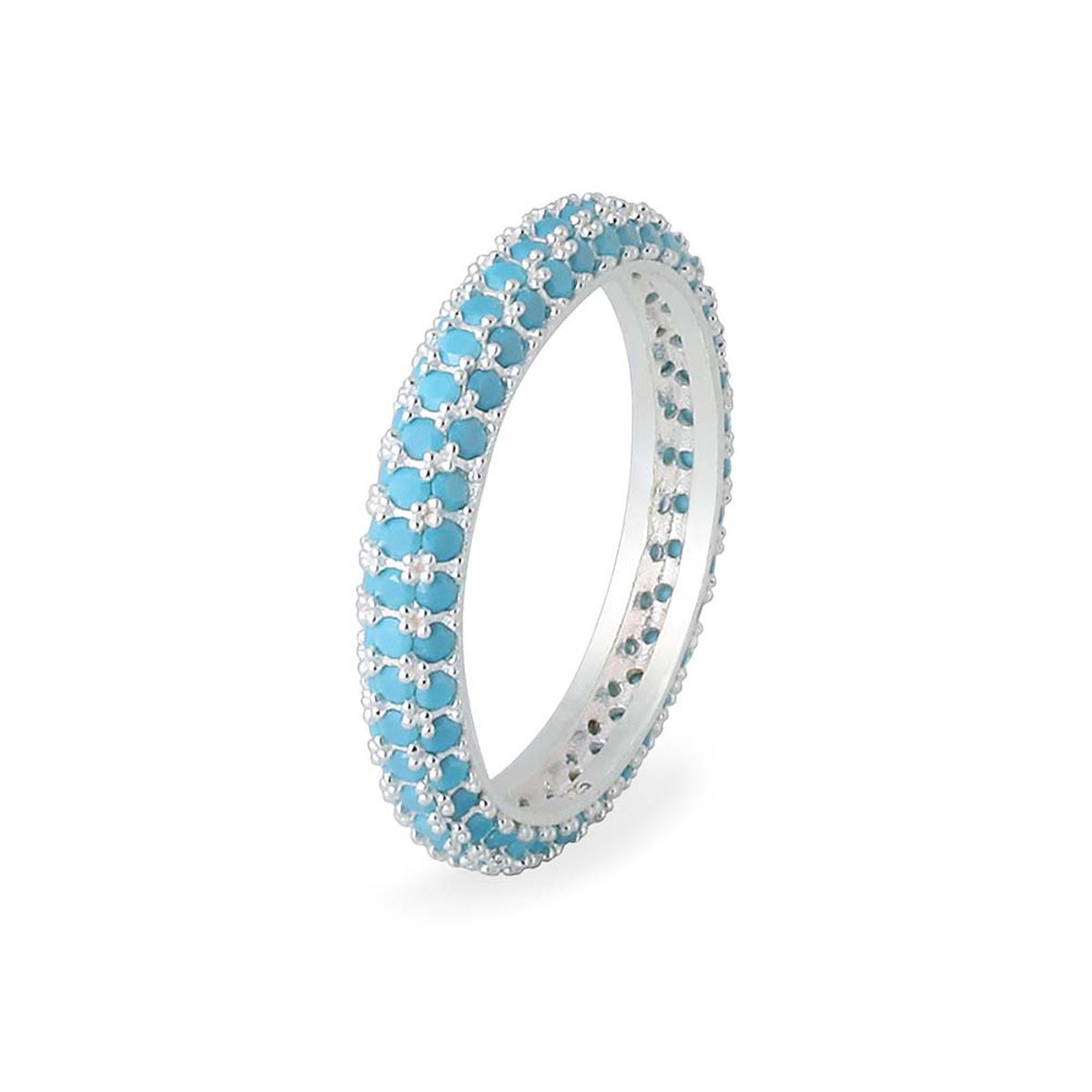 레인드랍 쥬얼리(RAINDROP JEWELRY) 레인드랍 터콰이즈 라운드 파베 이터니티 반지 [S925]