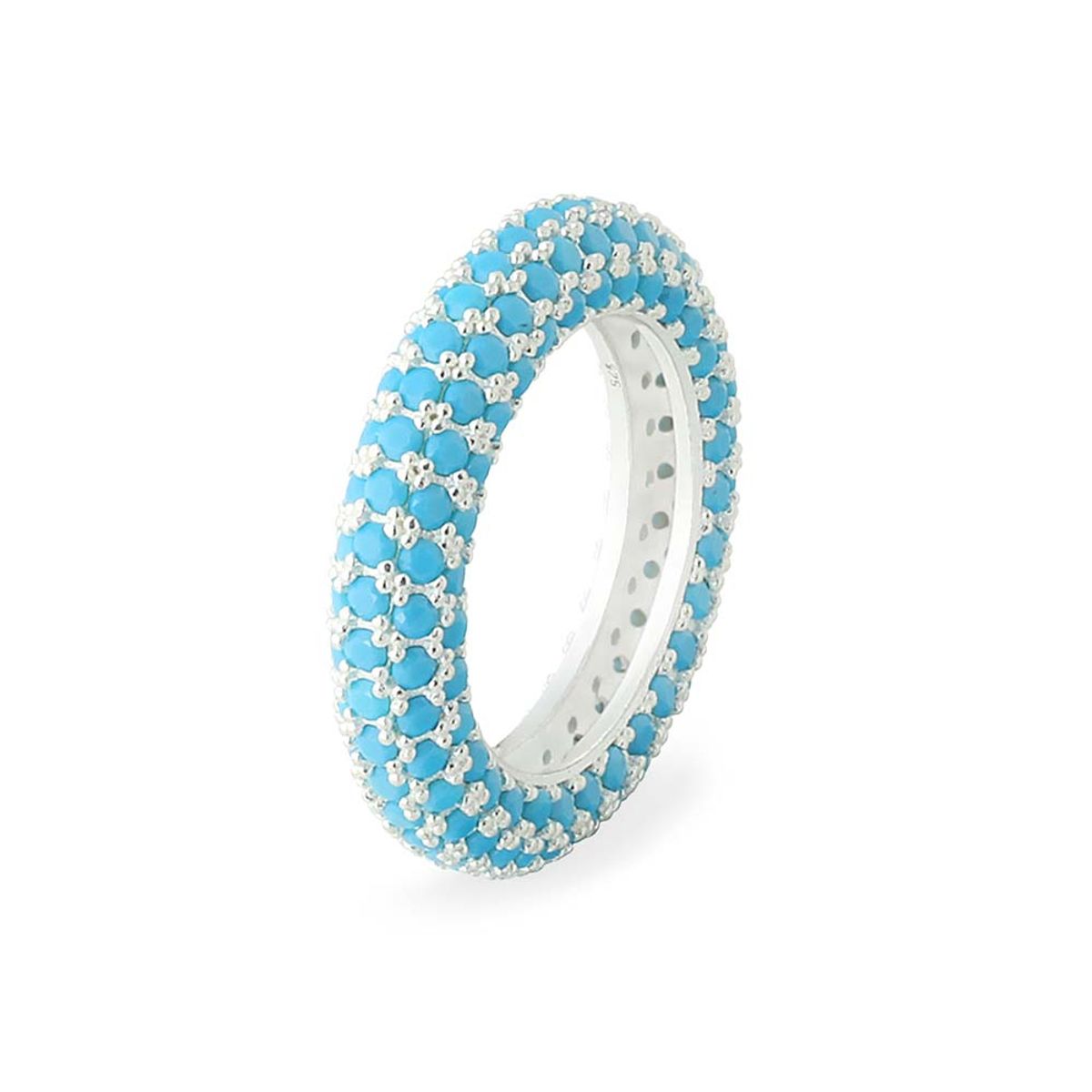 레인드랍 쥬얼리(RAINDROP JEWELRY) 레인드랍 터콰이즈 도넛 파베 이터니티 반지 [S925]