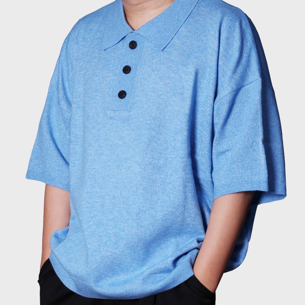 리스펙트(RESPECT) balloon oversize cashlike half knit (sky blue)