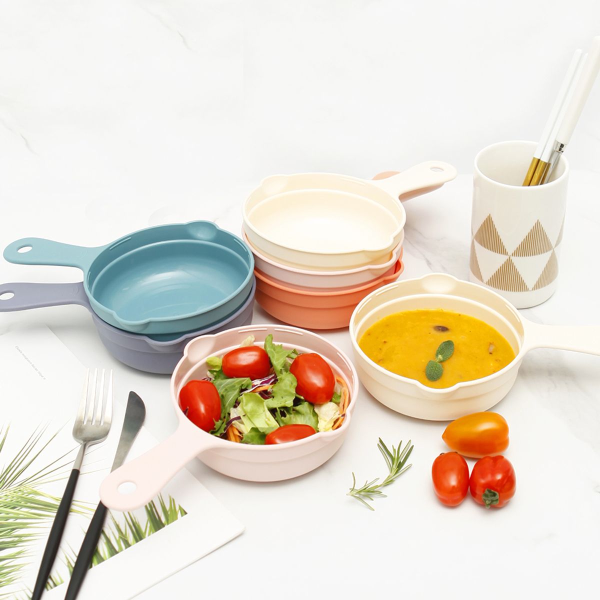 가쯔(KAZT) 심플쿡 캠핑용 손잡이 앞접시 10종