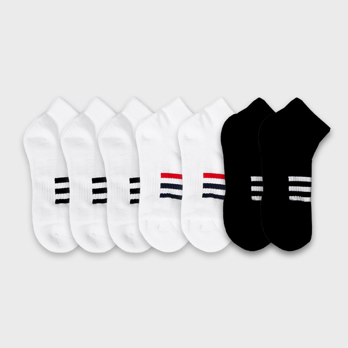 삭스에이(SOCKSA) [7PACK] 더블쿠션 156N 에어메쉬 쿼터 삭스 3색상