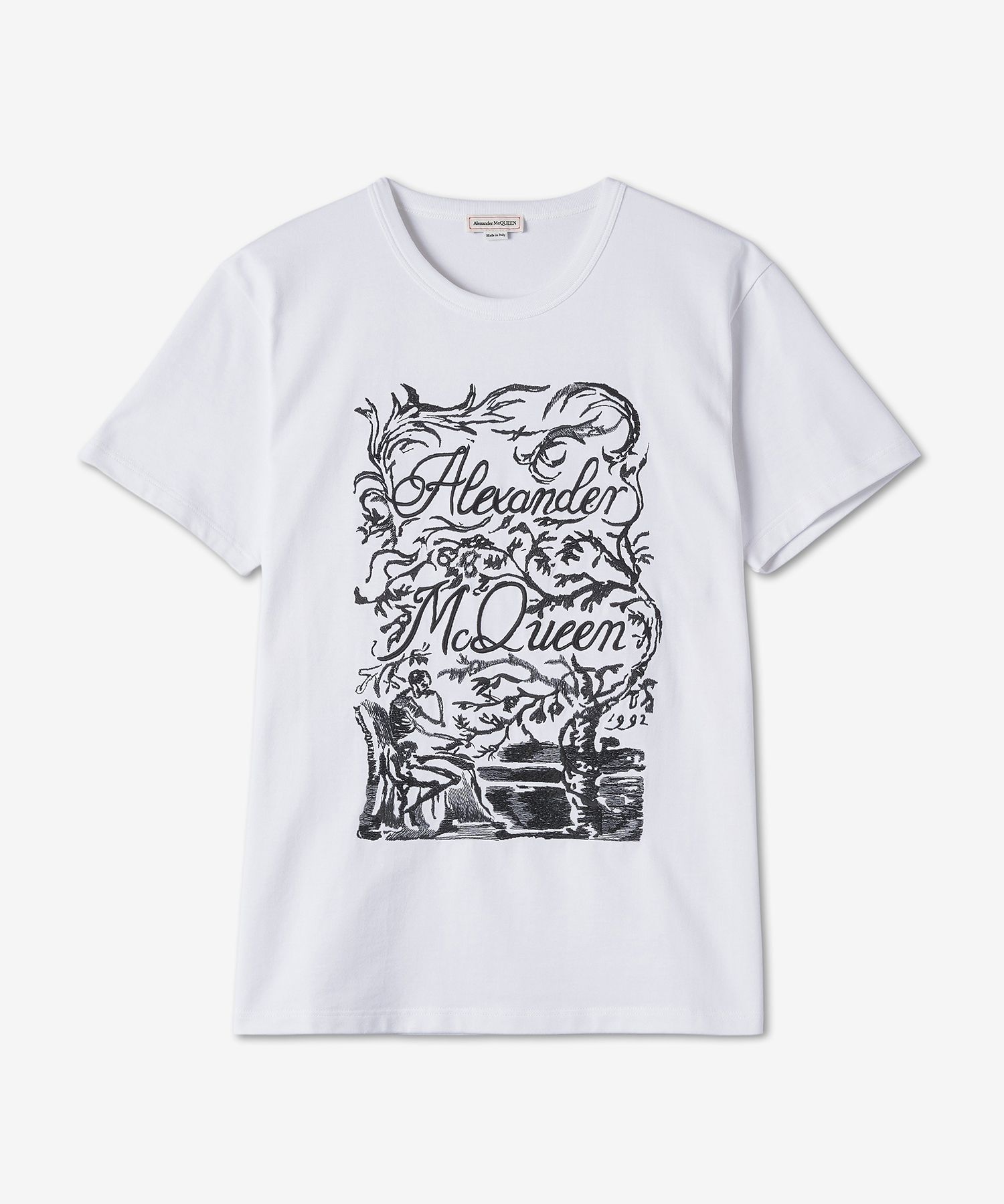 ★【ALEXANDER MCQUEEN】★EMBROIDERED LOGO SHORT SLEEV.E T★ Logo embroidered short-sleeved T-shirt - ALEXANDER McQUEEN