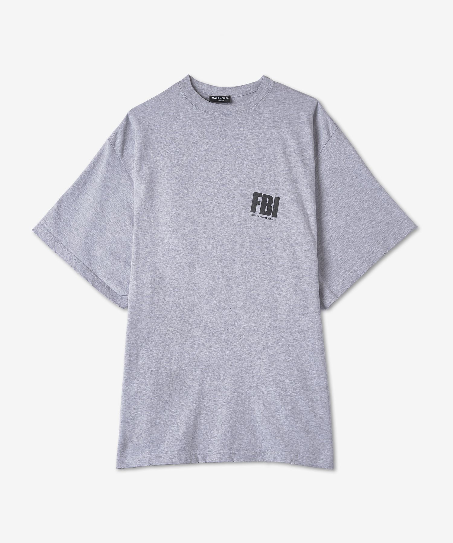 MUSINSA | BALENCIAGA FBI Logo Print Short Sleeve T-Shirt - Gray