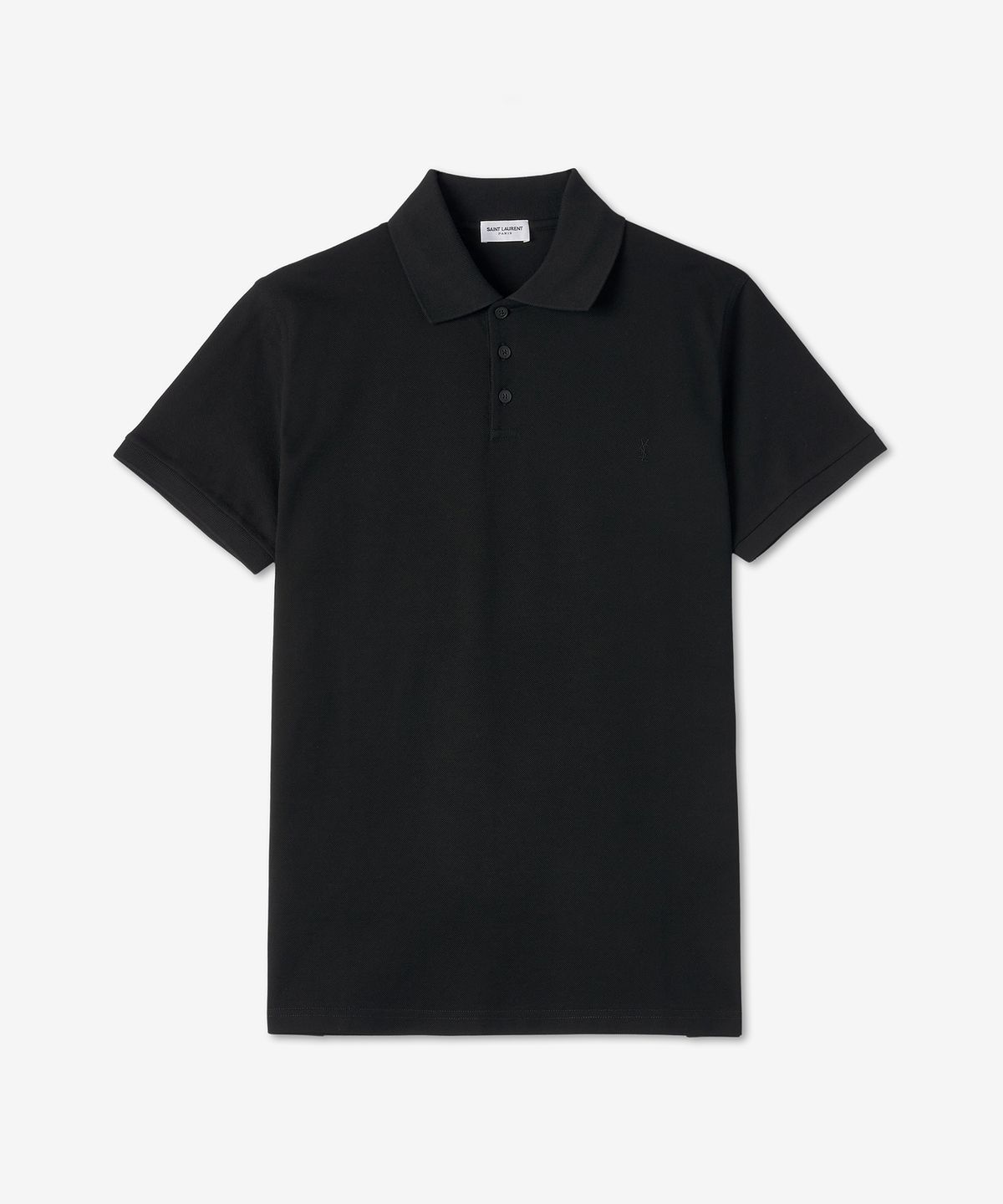 생로랑(SAINT LAURENT) 남성 모노그램 반소매 폴로 셔츠 - 블랙 / 554052YB2OC1000