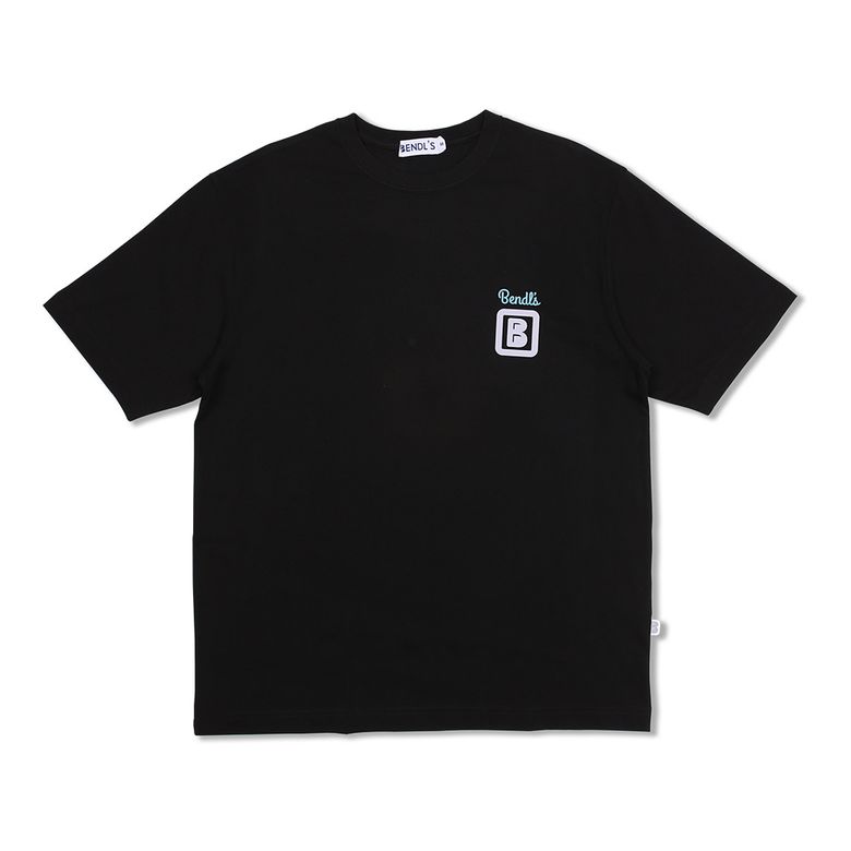 스티커 티셔츠 하프 - 블랙