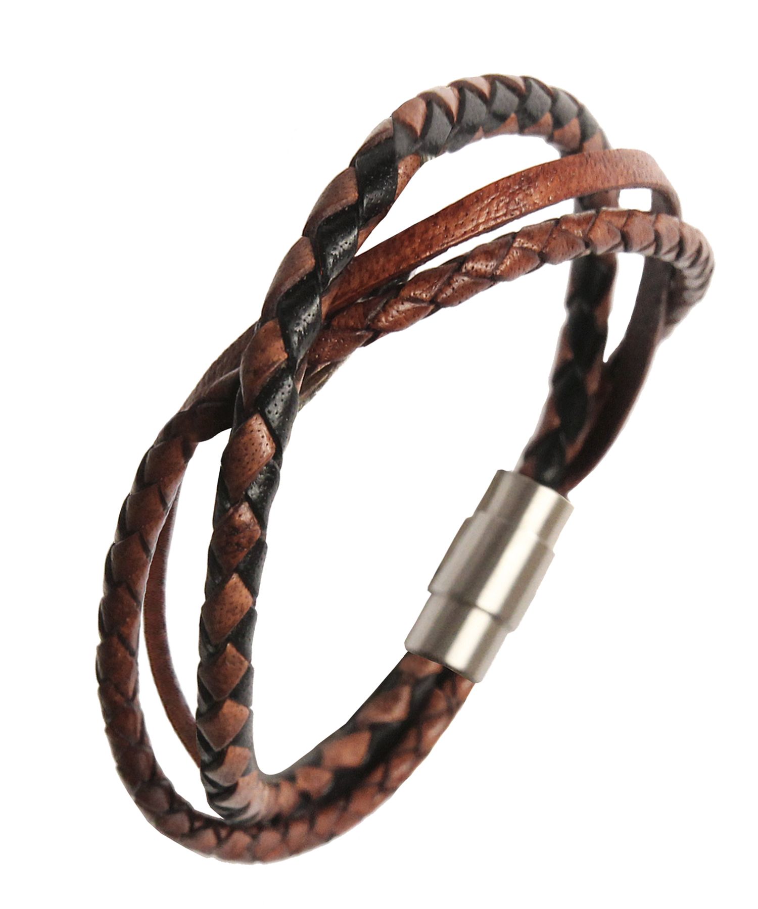 MUSINSA | DOFFJASON Minimal Layered Leather Bracelet BROWN