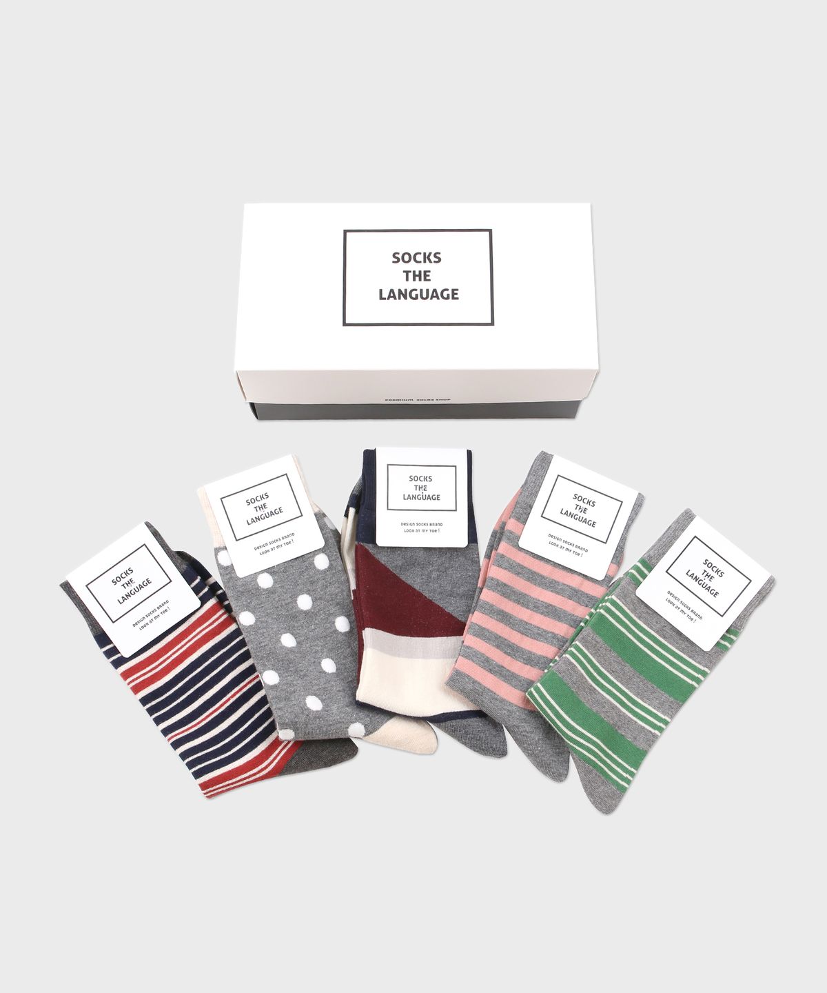 삭스더랭귀지(SOCKS THE LANGUAGE) 뉴 그레이 양말 5SET