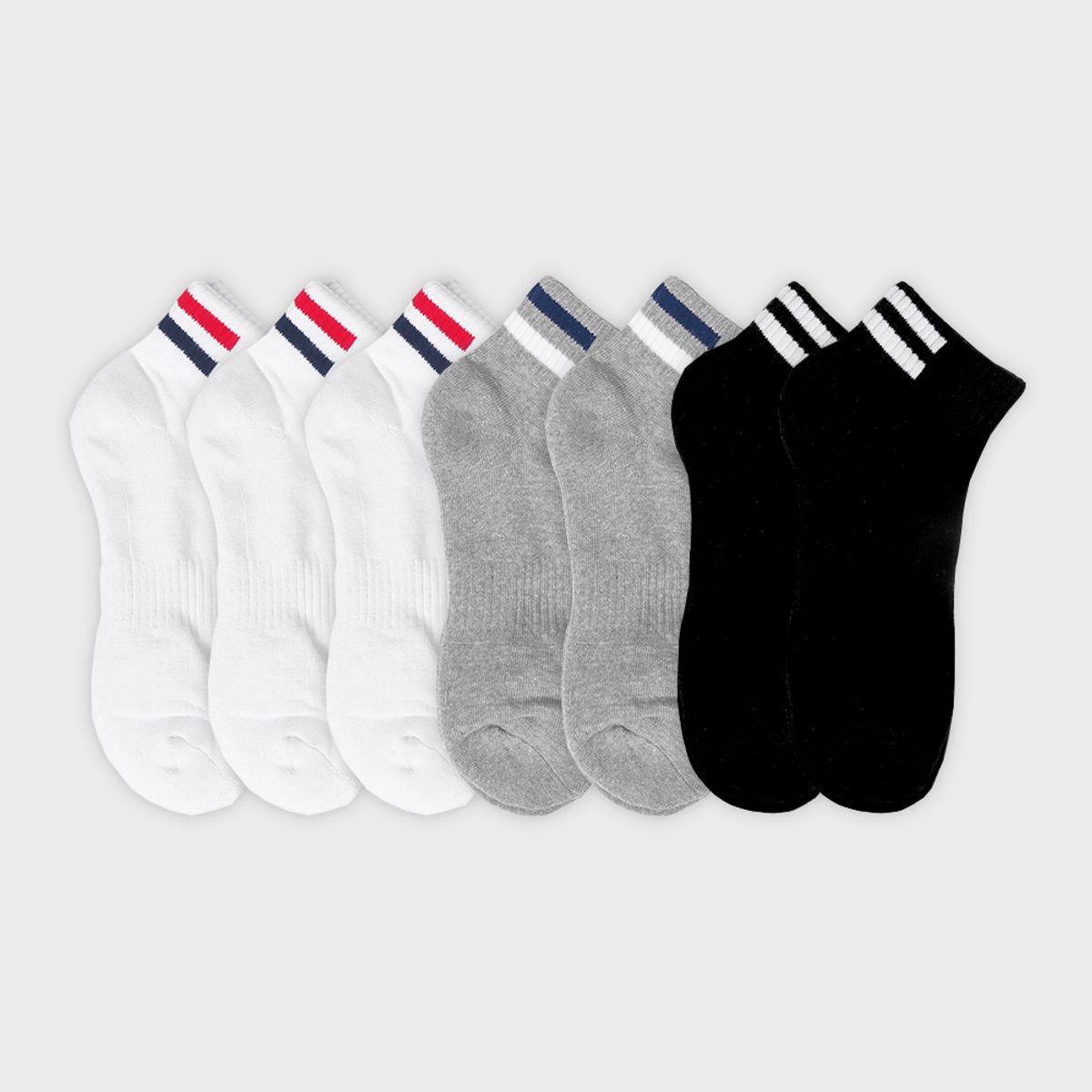 삭스에이(SOCKSA) [7PACK] 더블쿠션 156N 하프밴드 쿼터 삭스 3색상
