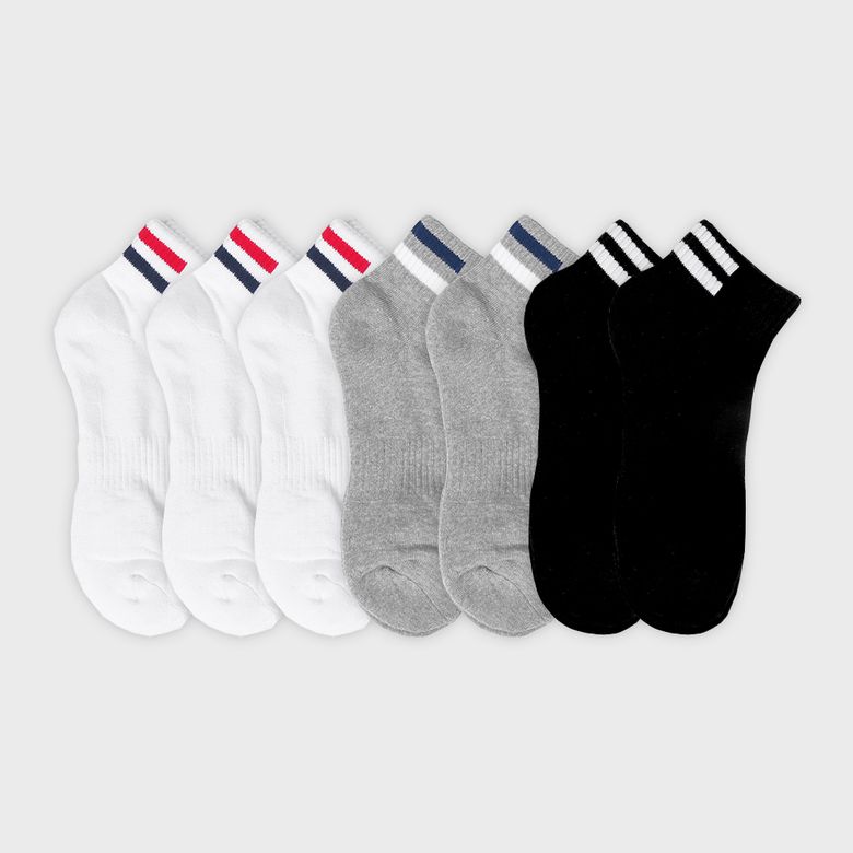 [7PACK] 더블쿠션 156N 하프밴드 쿼터 삭스 3색상