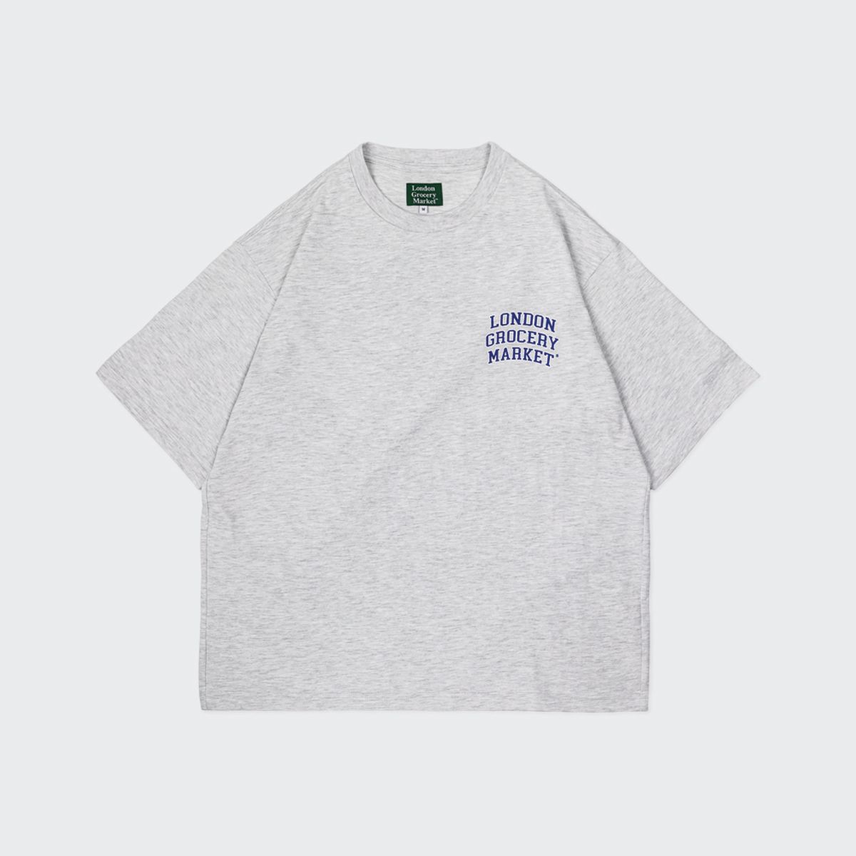 런던그로서리마켓(LONDON GROCERY MARKET) College Small Logo Heavyweight SS Tee (Ash Grey)