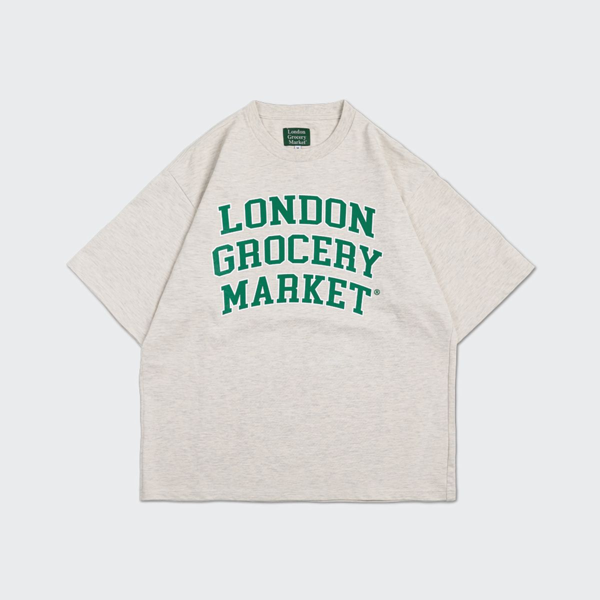런던그로서리마켓(LONDON GROCERY MARKET) College Logo Heavyweight SS Tee (Oatmeal)