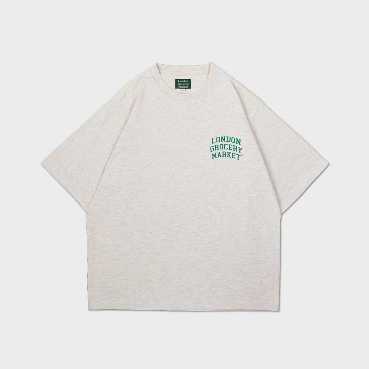 런던그로서리마켓(LONDON GROCERY MARKET) College Small Logo Heavyweight SS Tee (Oatmeal)