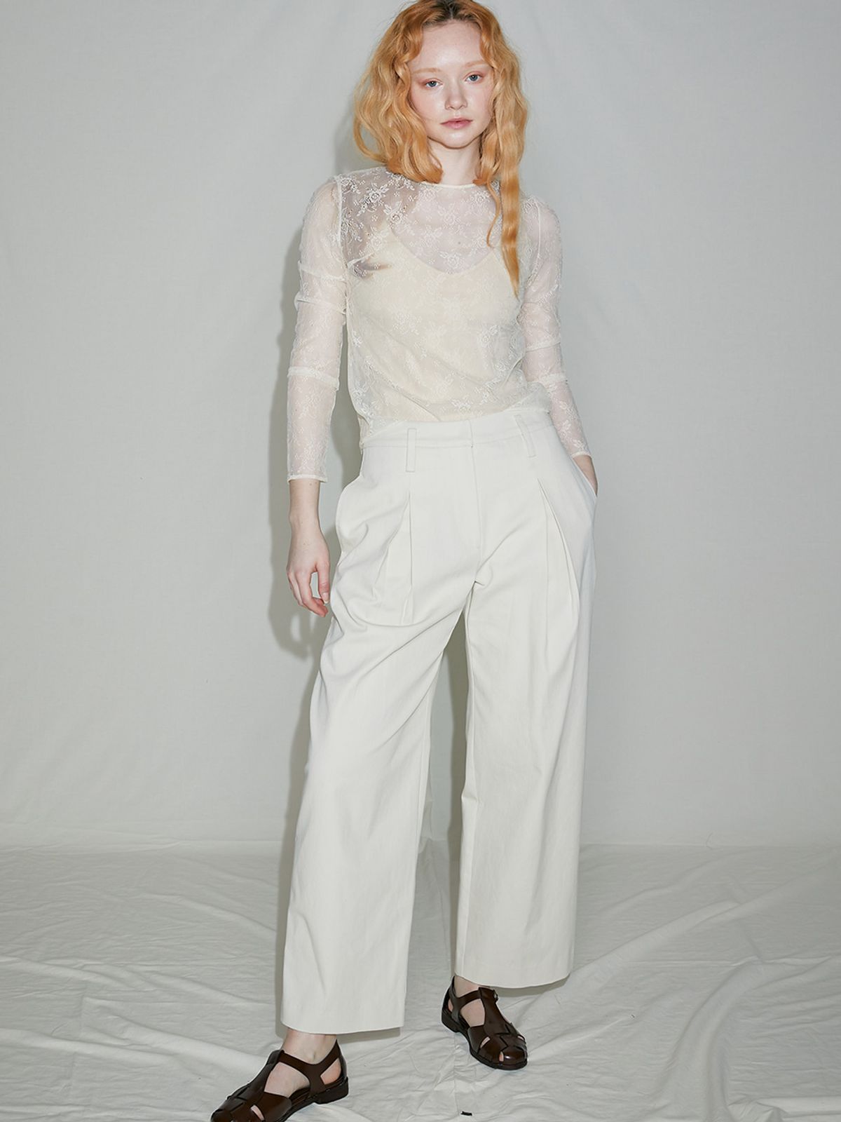 쏘리, 투 머치 러브(SORRY, TOO MUCH LOVE) Cici Lace Seethrough Top_Ivory