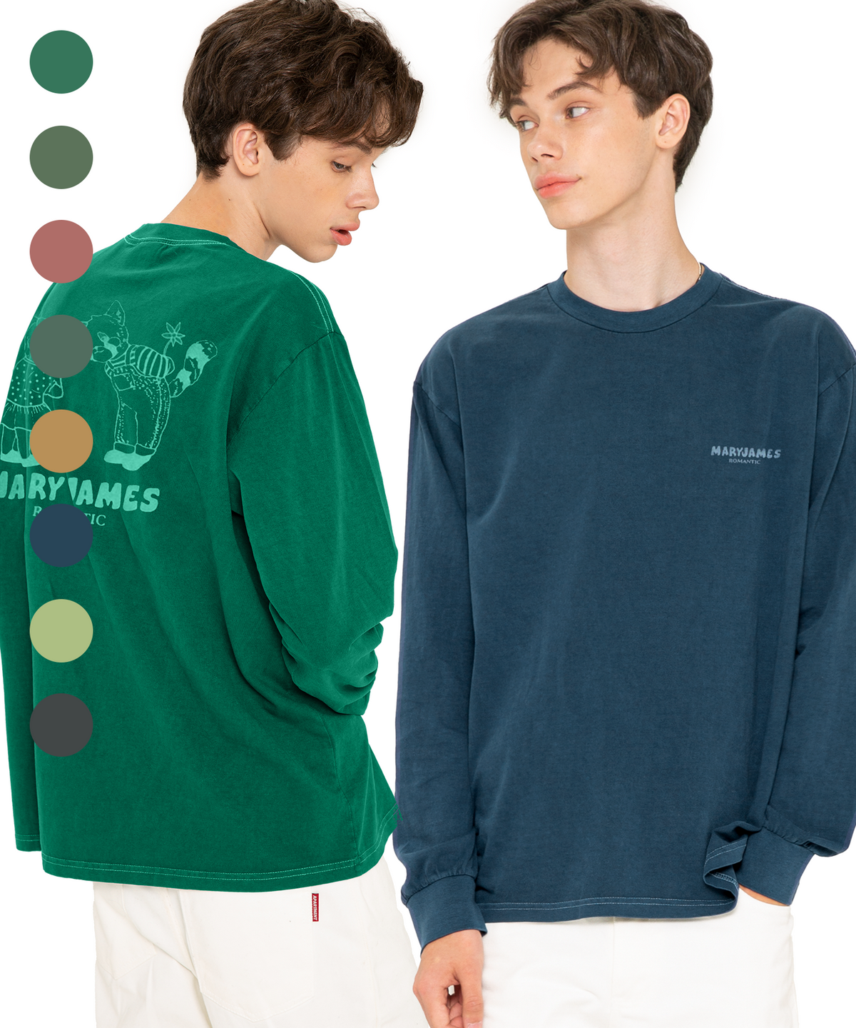 메리제임스(MARYJAMES) [남녀공용] ROCOSTORY PIGMENT  LONG SLEEVE (8 COLOR)