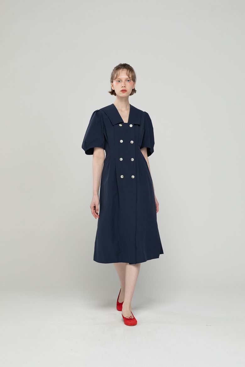 Double-button dress - Navy