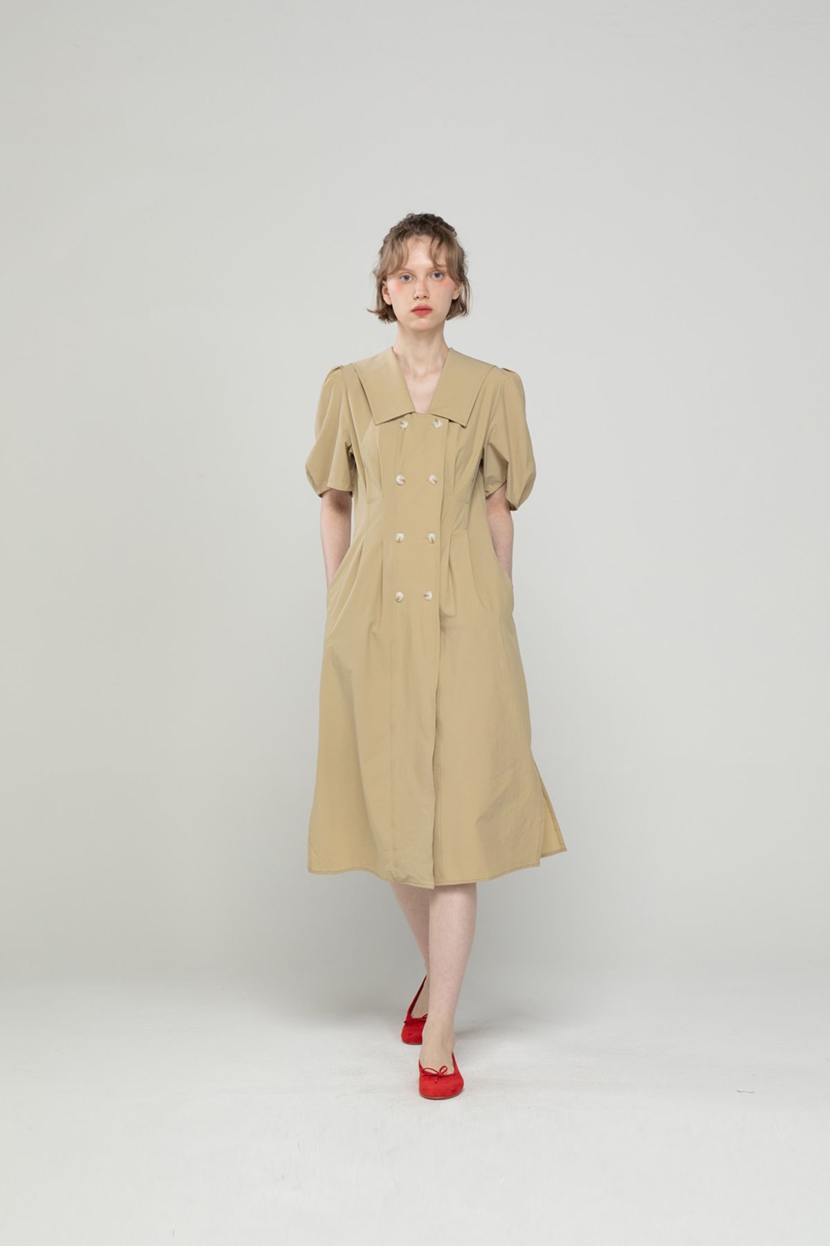 제이마크뉴욕(JMARKNEWYORK) Double-button dress - Beige