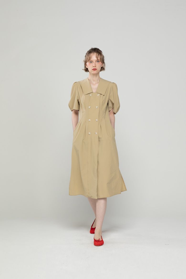 Double-button dress - Beige