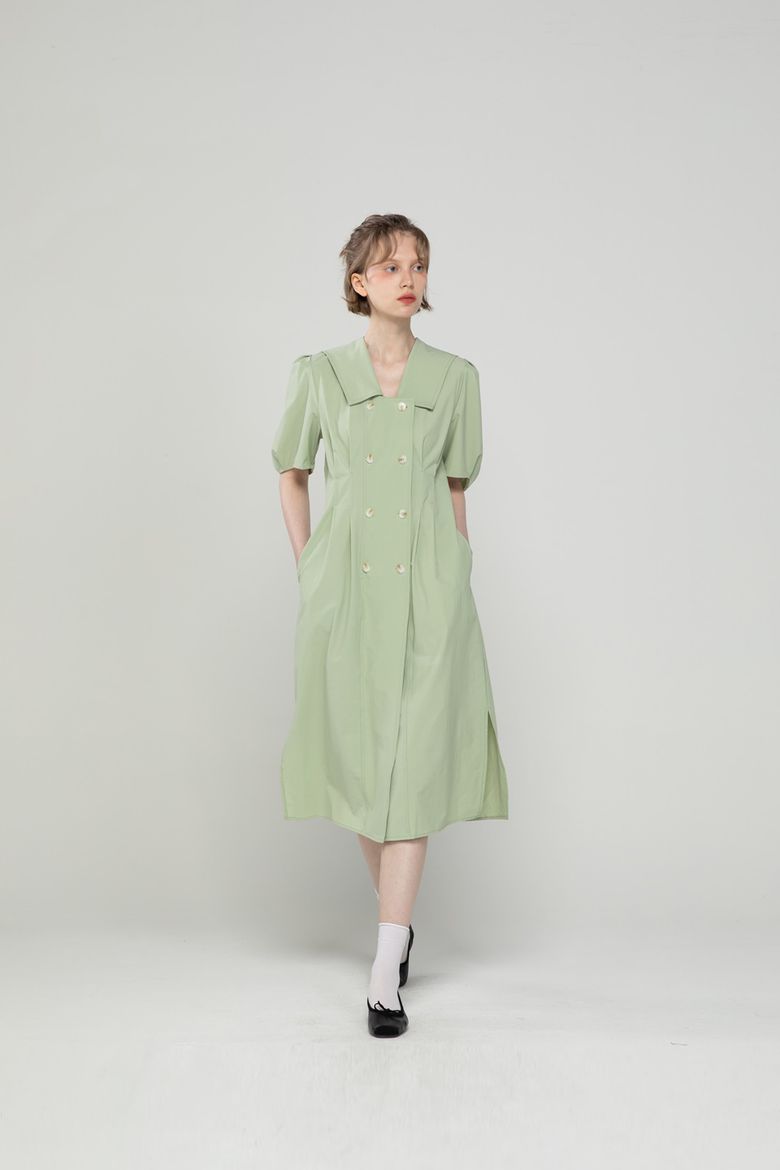 Double-button dress - Mint