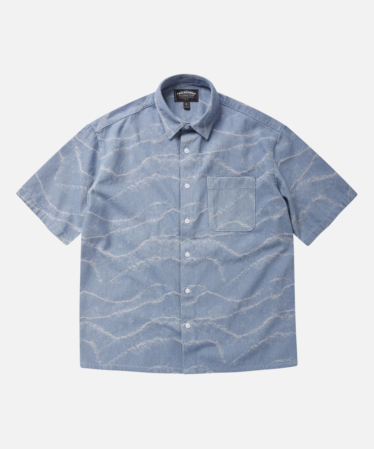 프리즘웍스(FRIZMWORKS) WAVE DENIM HALF SHIRT  _ LIGHT BLUE