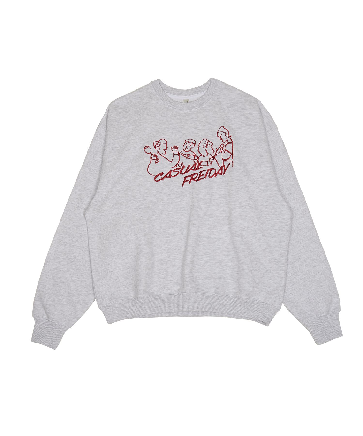 MUSINSA公式 | FREI EMBROIDERY SWEAT SHIRT FREIDAY (MELANGE GRAY)
