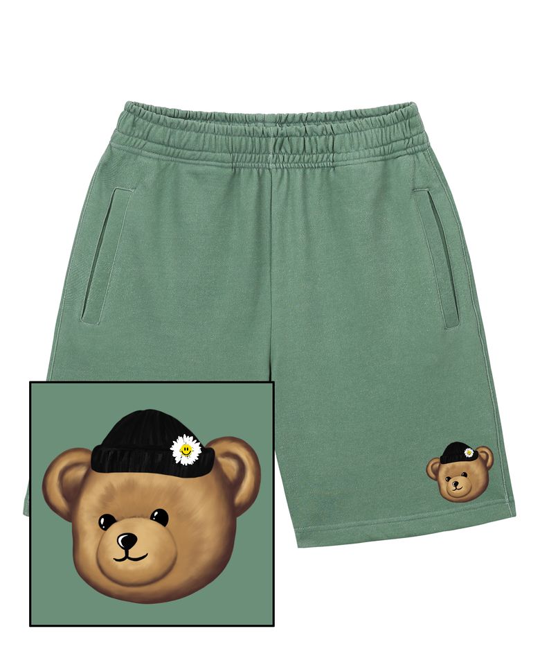 BEANIE BEAR LOGO 스웨트 하프 팬츠 - 피그먼트 그린
