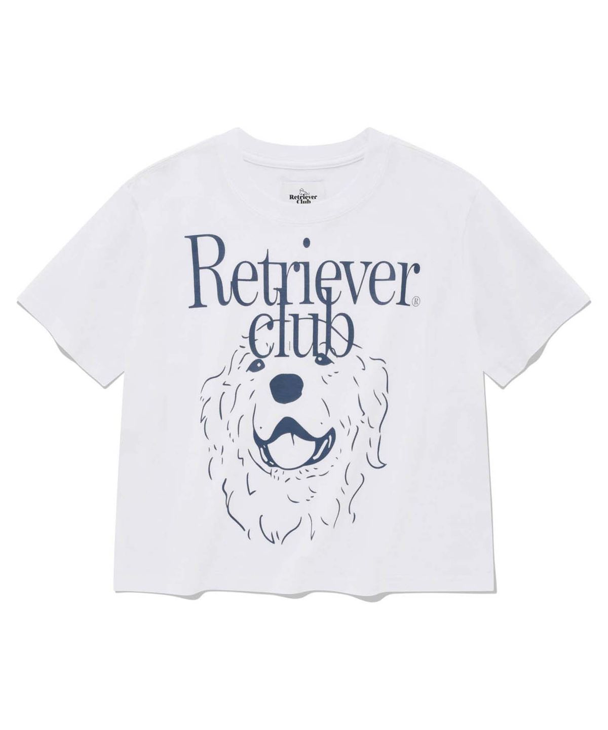 리트리버클럽(RETRIEVER CLUB) LAUGHING RETRIEVER CROP SHORT SLEEVE [WHTIE/BLUE]