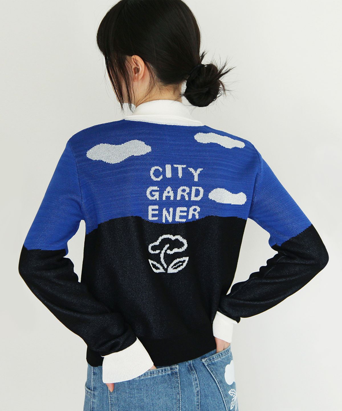고코리(GOCORI) CLOUD FLOWER CARDIGAN - NIGHT 가디건