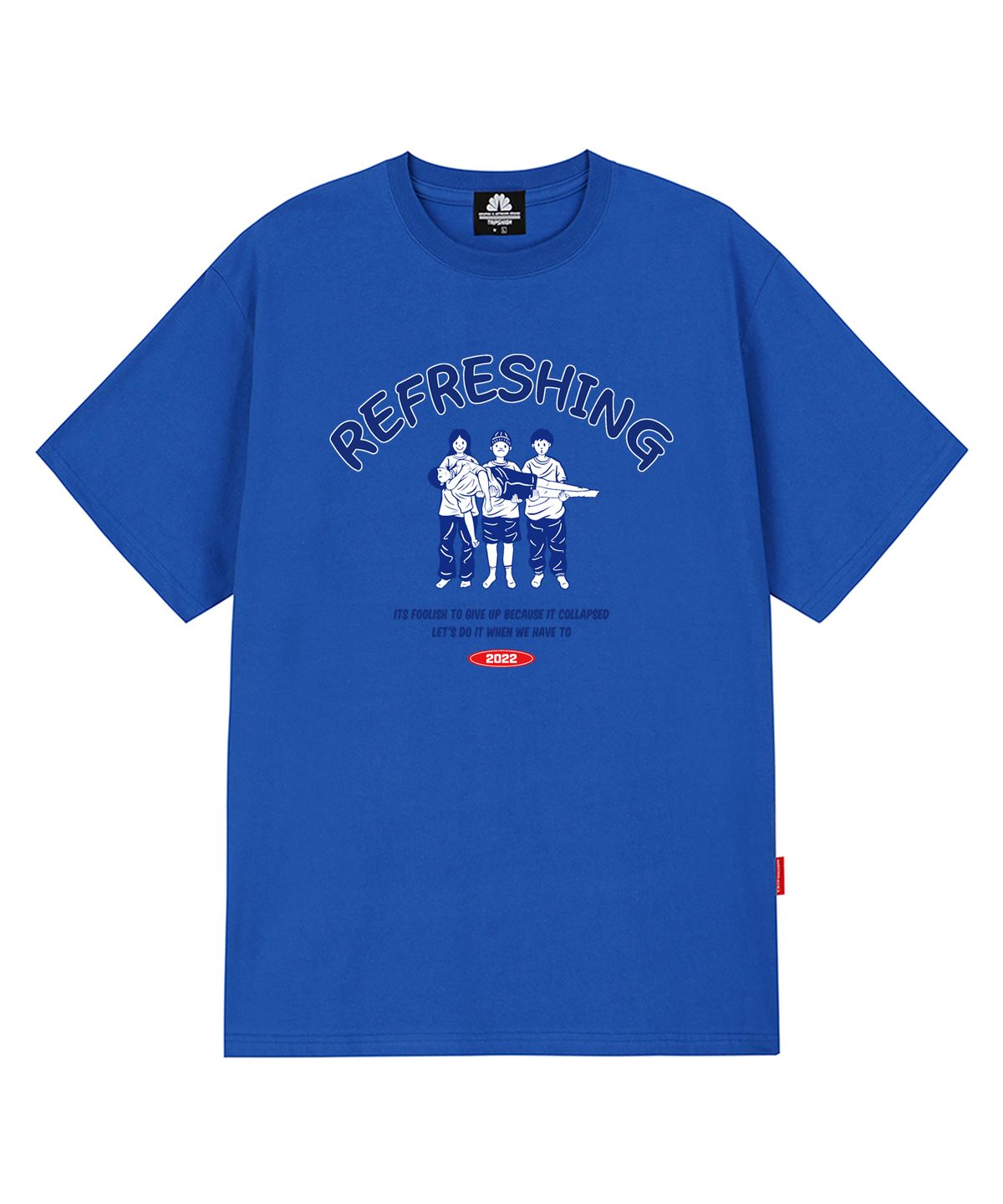 트립션(TRIPSHION) REFRESHING FRIENDS GRAPHIC 티셔츠 - 블루