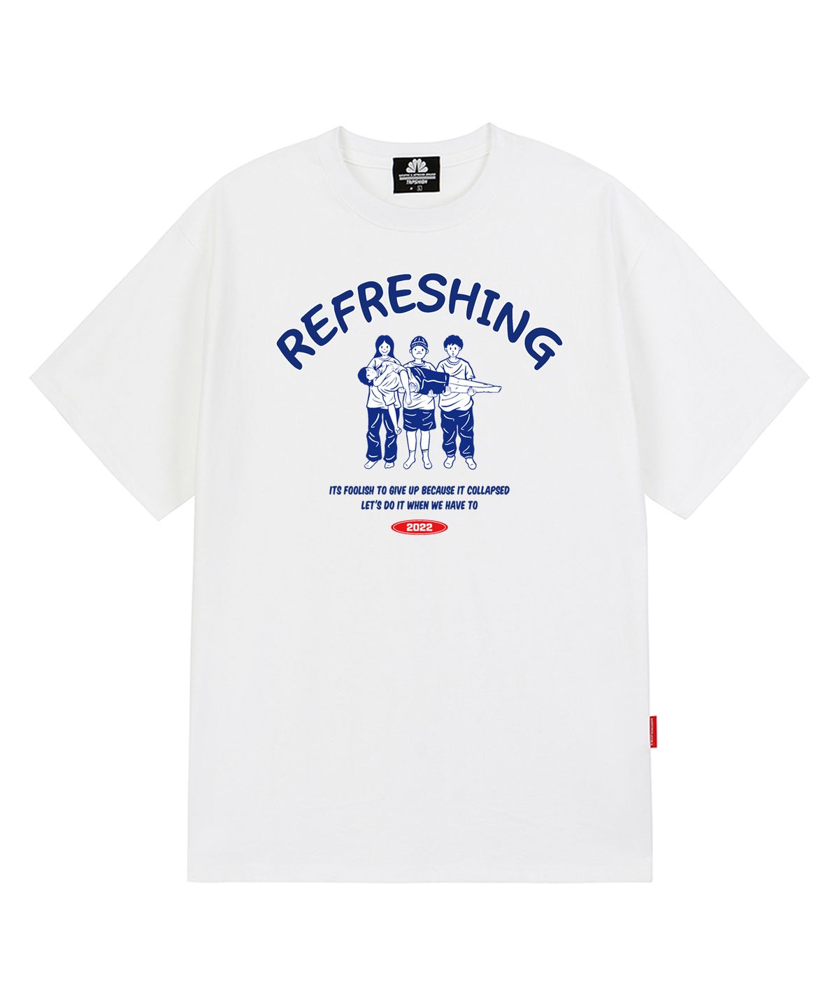 트립션(TRIPSHION) REFRESHING FRIENDS GRAPHIC 티셔츠 - 화이트