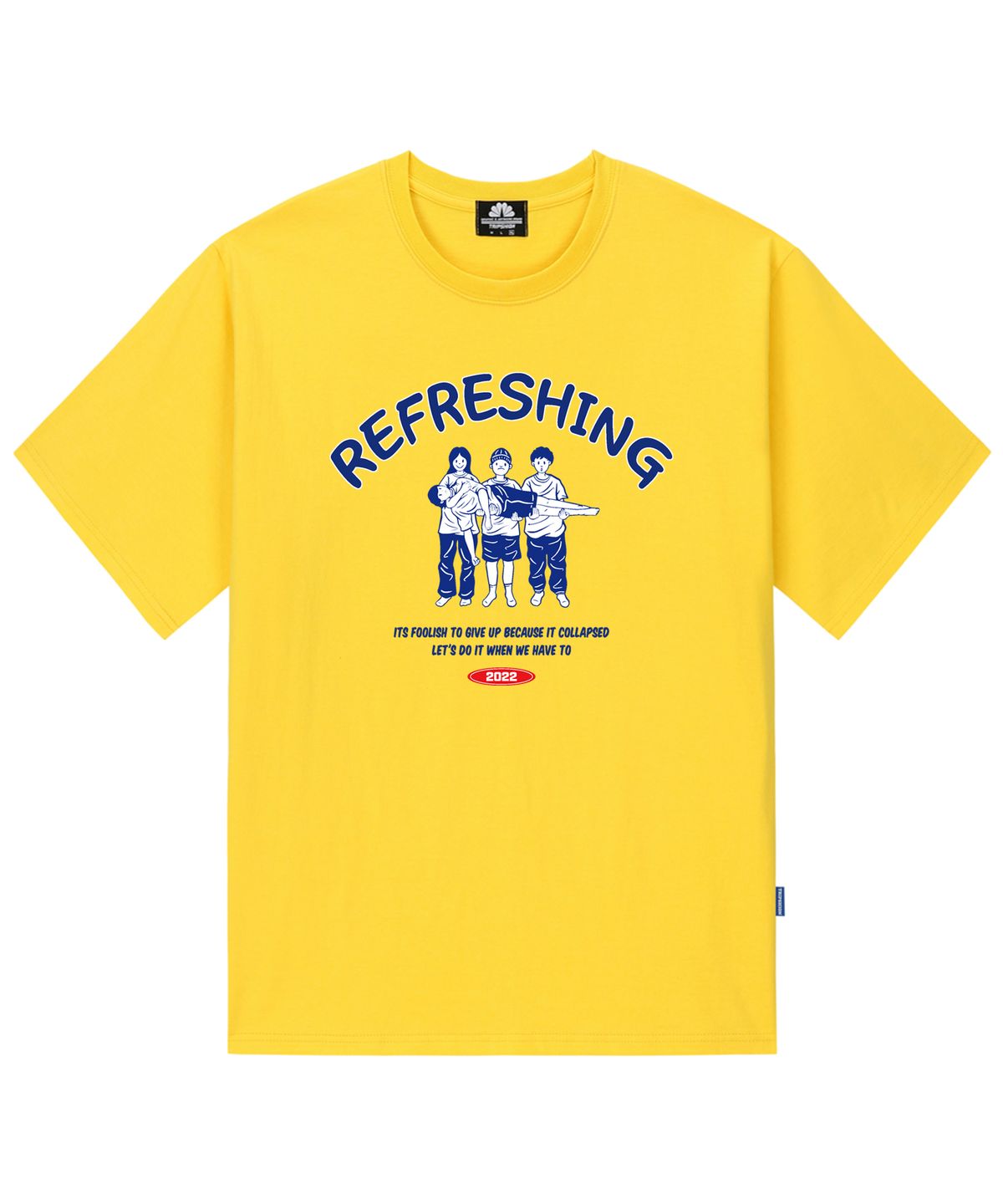 트립션(TRIPSHION) REFRESHING FRIENDS GRAPHIC 티셔츠 - 옐로우
