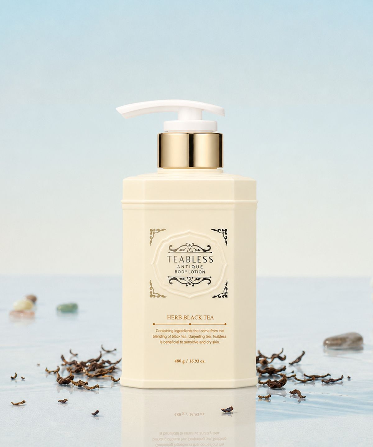 티블레스(TEABLESS) 앤틱 바디로션 허브 블랙티 향 480ml