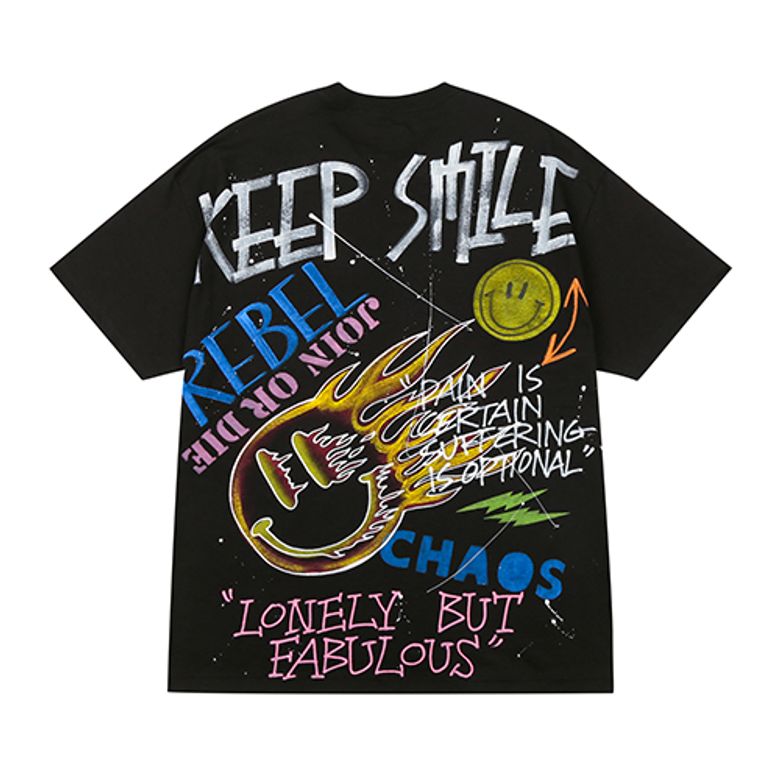 HAND WORK KEEP SMILE T-SHIRTS_BK