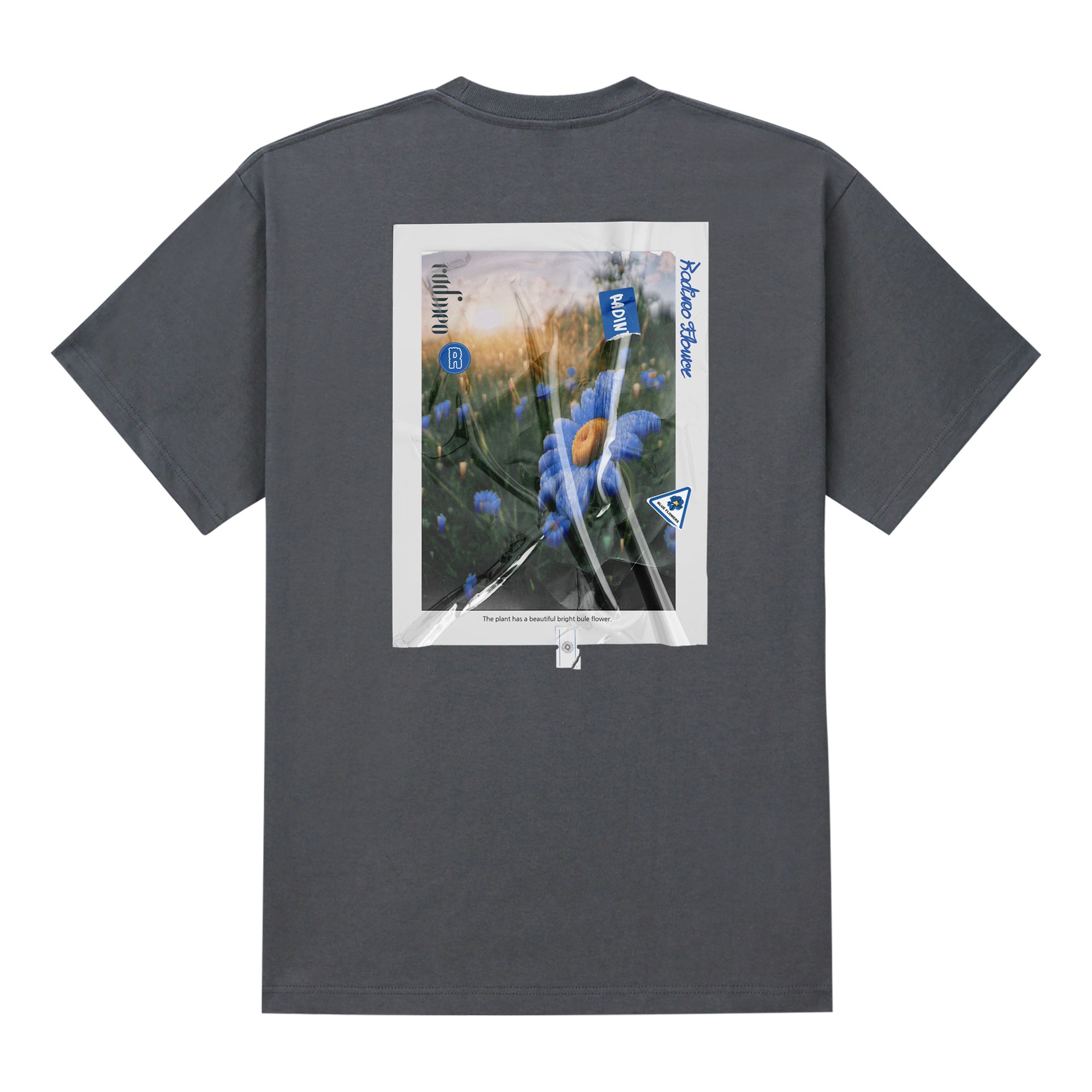 [RADINEO]★ 韓国人気★TRIANGLE FLOWER T-SHIRTS MUSINSA | RADINEO Triangle Flower Short-Sleeved T-shirt Navy