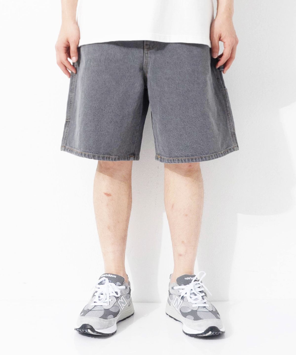 큐티에잇 가먼츠(QT8 GARMENTS) LS Denim Carpenter Shorts (Grey)