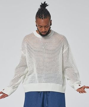 매쉬 썸머 니트 화이트