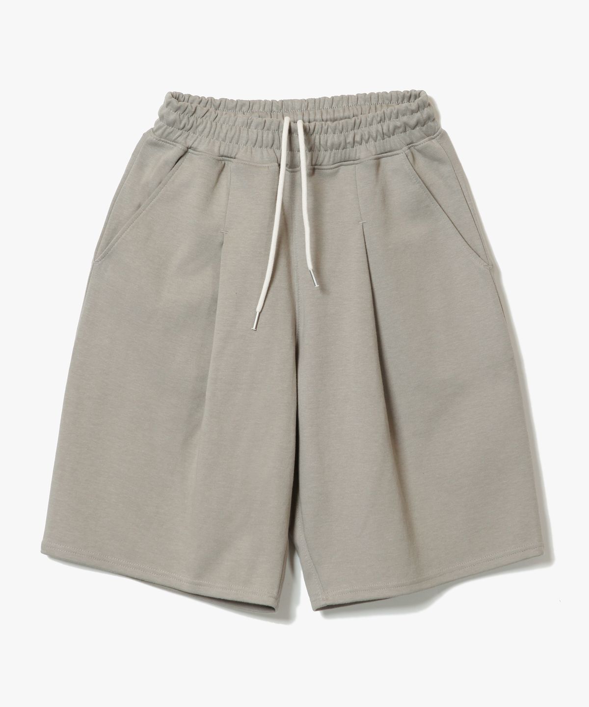 제로(XERO) Deep One Tuck Sweat Shorts [Light Khaki]