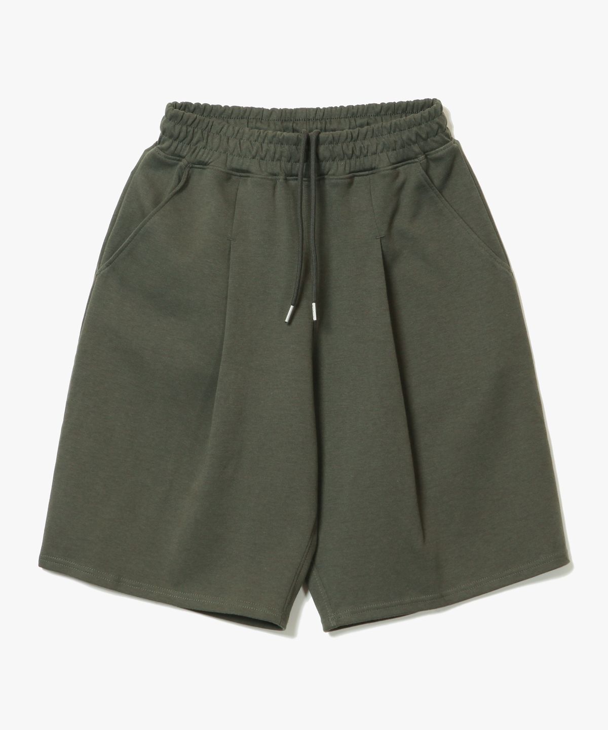 제로(XERO) Deep One Tuck Sweat Shorts [Khaki]