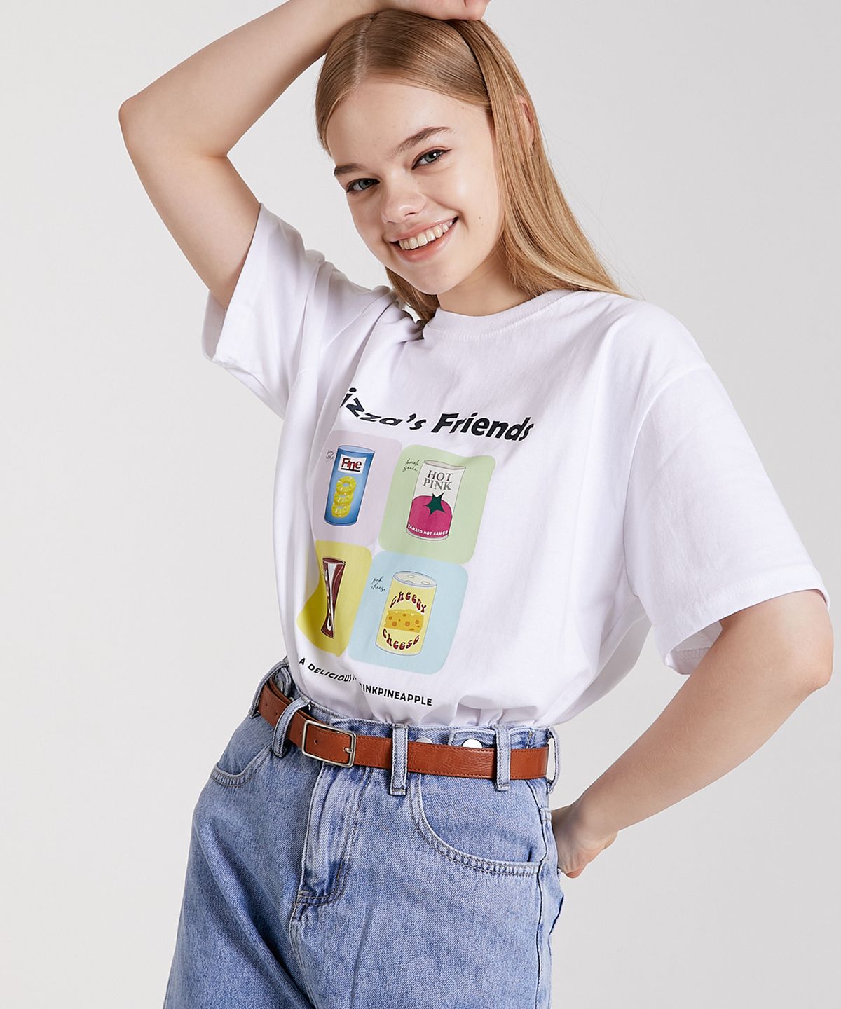핑크파인애플(PINK PINEAPPLE) SQUARED BUCKLE BELT_CAMEL